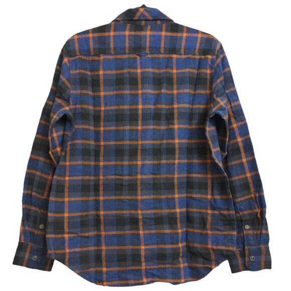 Prana Golden Canyon Flannel Rich Sapphire Plaid Layer Snaps Pocket Organic M New - Picture 6 of 16